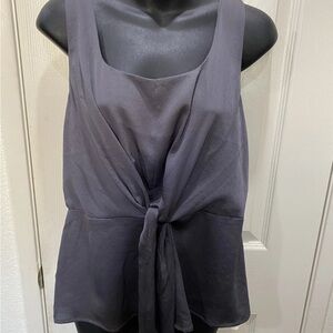 Express Charcoal Tie-Front Sleeveless Camisole